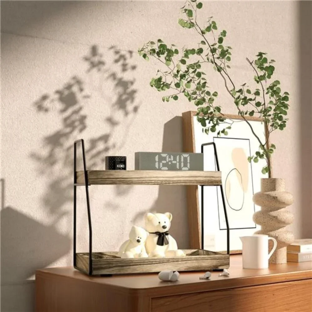 2-Tier Bathroom Countertop Organizer – Space-Saving & Stylish Storage Rack ✨